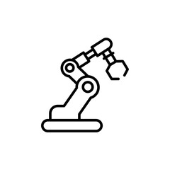 Robotic arm outline icons, minimalist vector illustration ,simple transparent graphic element .Isolated on white background