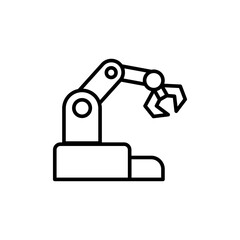 Robotic arm outline icons, minimalist vector illustration ,simple transparent graphic element .Isolated on white background