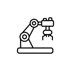 Robotic arm outline icons, minimalist vector illustration ,simple transparent graphic element .Isolated on white background