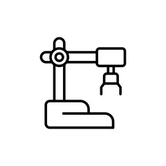 Robotic arm outline icons, minimalist vector illustration ,simple transparent graphic element .Isolated on white background