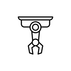 Robotic arm outline icons, minimalist vector illustration ,simple transparent graphic element .Isolated on white background