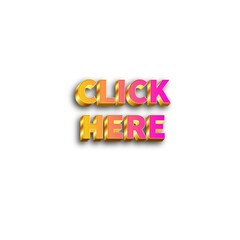 3D Click here text poster