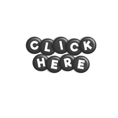 3D Click here text poster