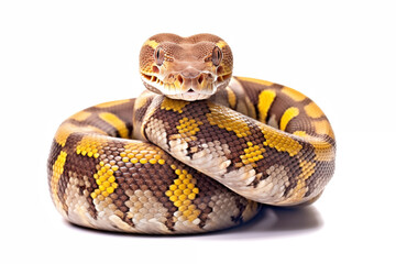 Close-up of snake Isolated on white background.