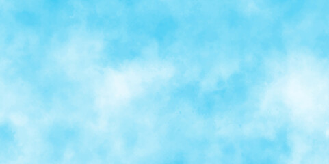 Abstract painted light blue clouds watercolor background,Watercolor blue background. Watercolor cloud texture.Turquoise color sky and moving white cloud,subtle gradients and textures.