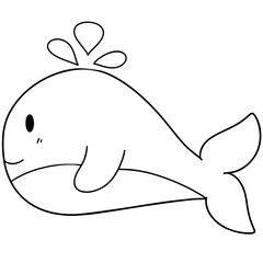 Sea animals line art.