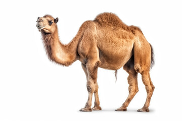 Arabian Camel isolated on white background - obrazy, fototapety, plakaty