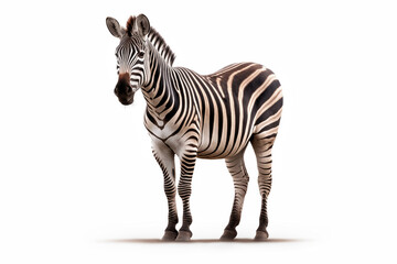 zebra isolated on white background with copy space