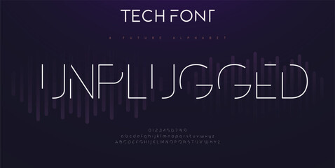 Fototapeta premium Minimal modern alphabet fonts. Typography minimalist urban digital fashion future creative logo font. vector illustration