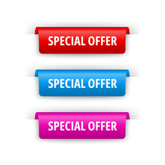 Special offer banner set in multiple colors