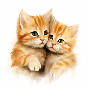 cat and kitten hugging 