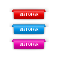 Best offer banner set in multiple colors