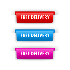 Free delivery banner set in multiple colors