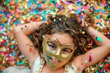 Enfant d&eacute;guis&eacute; pour le Mardi Gras