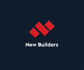 Minimalist clean letter N logo for construction company
