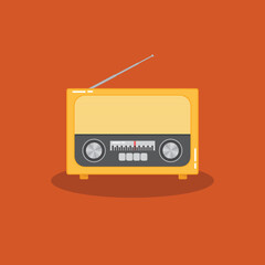 2000's retro radio illustration vector image