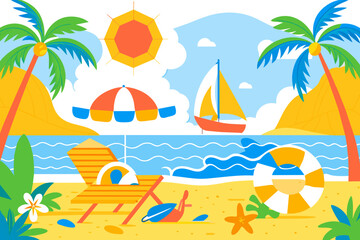 vector cartoon summer background