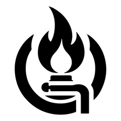 minimal gas burner logo concept vector black color silhouette