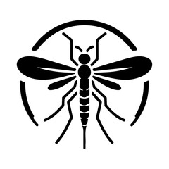 minimal Mosquito logo concept, clipart, symbol, black color silhouette