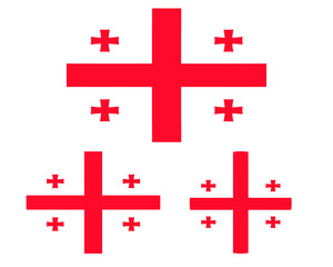 Flag in a rectangular square and circle, isolated png background. Flag of Georgia