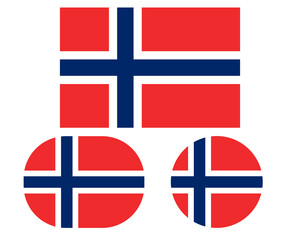 Obraz premium Flag in a rectangular square and circle, isolated png background. Flag of Norway