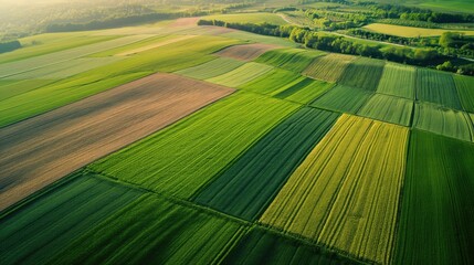 Panorama of agricultural fields