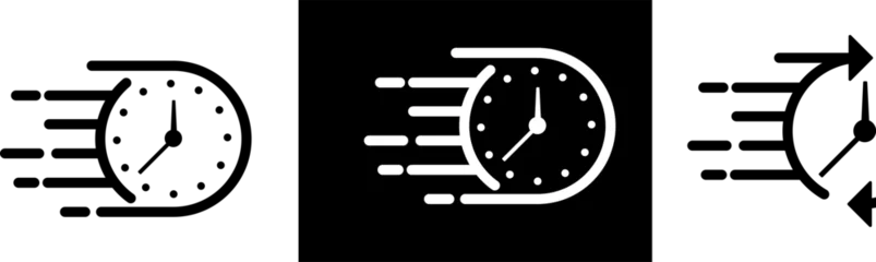 Foto op Canvas Quick time or deadline icon set in line style, Timers, Express service, Countdown timer, and stopwatch flat style simple black symbol signs for apps. Vector Illustration  © Bartosz