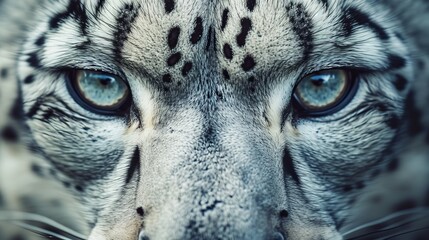 Snow Leopard Close-Up - obrazy, fototapety, plakaty