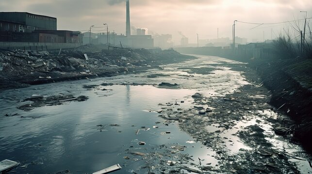 Industrial Pollution Impacting River