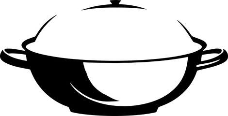Cooping pan or cooker icon isolated on white background