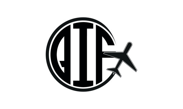QIF three initial letter circle tour & travel agency logo design vector template. hajj Umrah agency, abstract, wordmark, business, monogram, minimalist, brand, company, flat, tourism agency, tourist