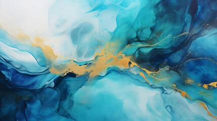Currents of translucent hues, snaking metallic swirls, and foamy sprays of color shape the landscape of these free-flowing textures. Natural luxury abstract fluid art painting in liquid ink