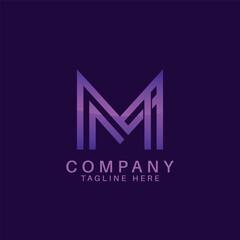 M Letter Logo Design Template, gradient logo