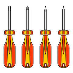 screwdriver vector design with many shapes