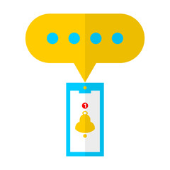vector design of a notification on a cellphone