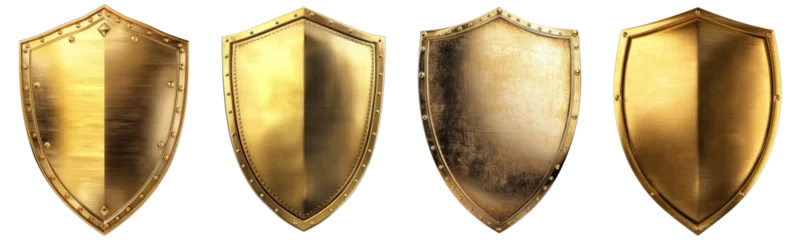 Foto op Plexiglas golden shield isolated. Png collection © PNGSTOCK