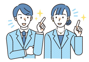 楽しく喋っている会社員男女