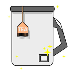 vector design of a large glass containing tea