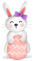 Rabbit with Easter eggs