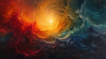 A storm of colors swirling in a dance of chaos and harmony.