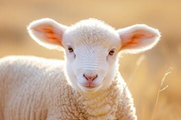 Obraz premium Heavenly Lamb Stands Peacefully, Radiating Serenity And Purity