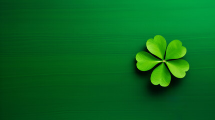 Green clover on green background. Saint Patrick clover