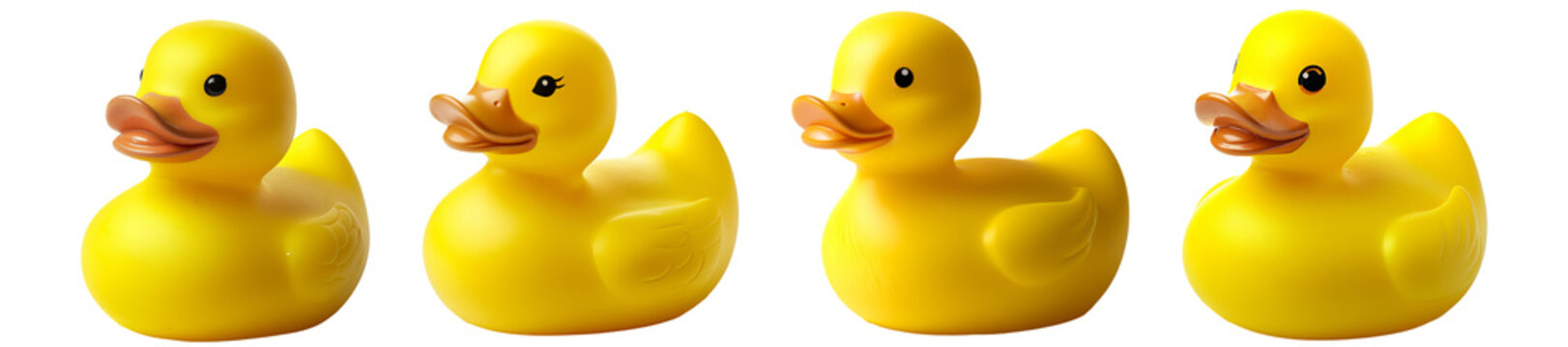 Set of yellow rubber ducks, PNG Collection