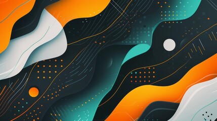 An abstract sports-inspired background with dynamic shapes and lines, leaving space on the right for customizable content