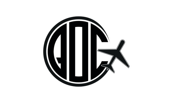 QOC three initial letter circle tour & travel agency logo design vector template. hajj Umrah agency, abstract, wordmark, business, monogram, minimalist, brand, company, flat, tourism agency, tourist