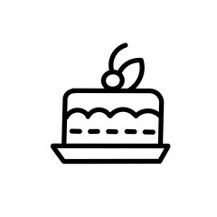 Icons Bakery and dessert with croissant muffin donut pizza sandwich cookies and cakes. bakery symbols set