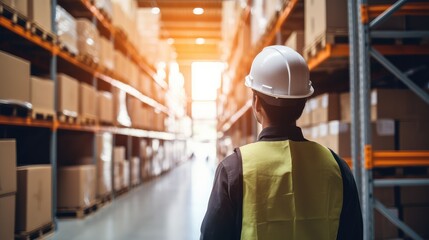 With a focused gaze, the warehouse worker stands ready to tackle the challenges of the day.