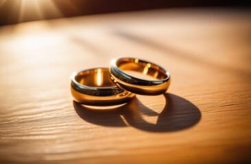 Luxury Wedding Concept And Wedding Accessories.Two Wedding Rings, Marriage Proposal Ring