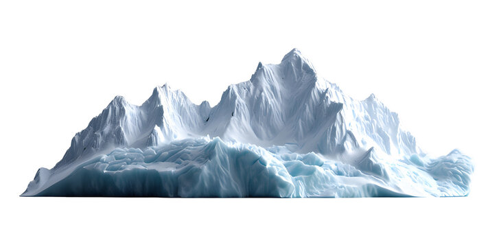 Huge blue iceberg transparent background.