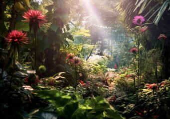 Glowing Floral Jungle: Nature's Luminescence